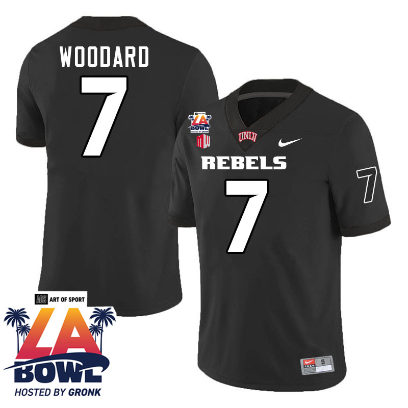 Jackson Woodard LA Bowl Jersey,UNLV Rebels 2024 LA Bowl Jersey-Black